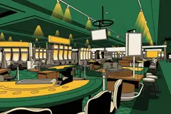 Tables and slot rows at Century Casino Edmonton