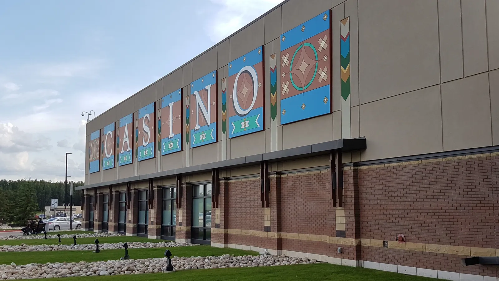 River Cree Resort and Casino by its main entrance
