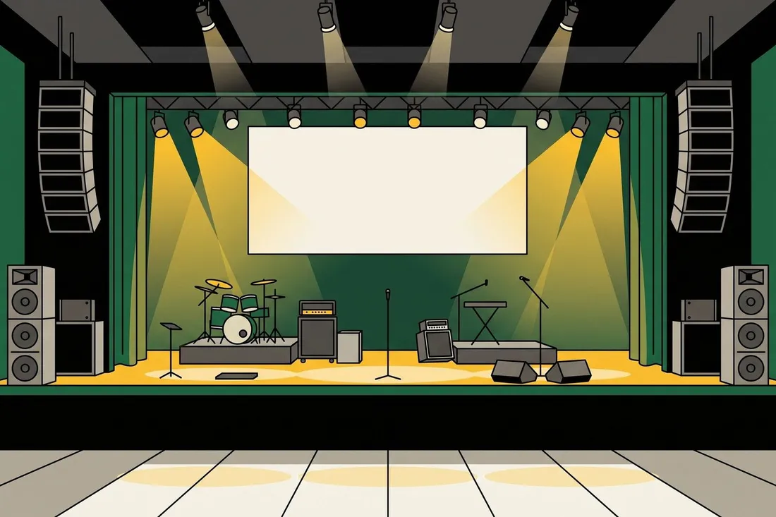 The show stage at River Cree before the doors open